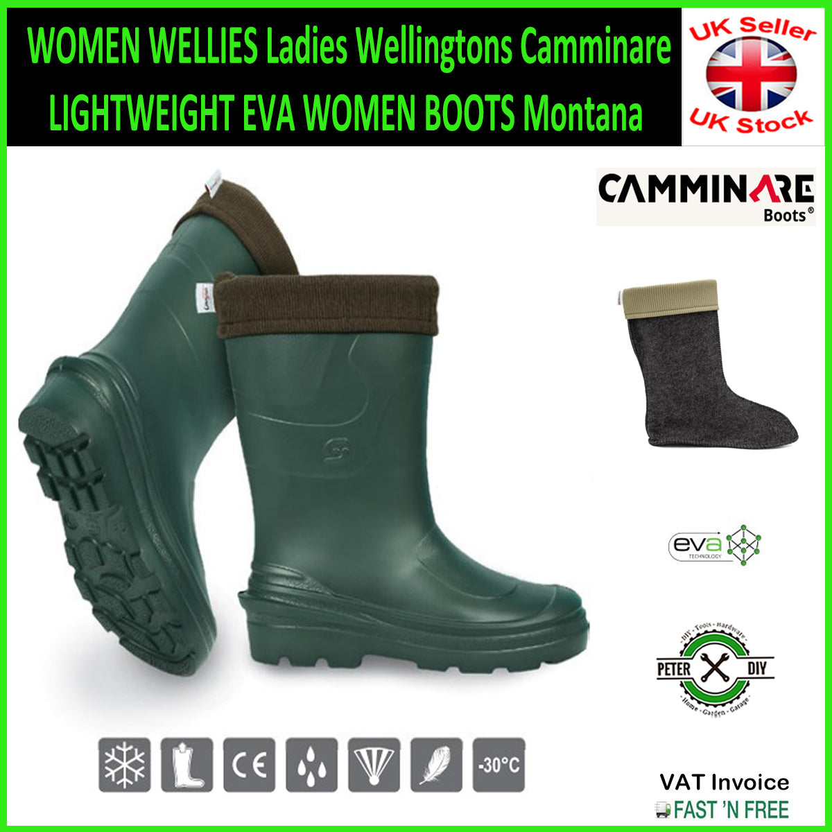 WOMEN WELLIES Ladies Wellingtons Camminare LIGHTWEIGHT EVA WOMEN BOOTS Montana