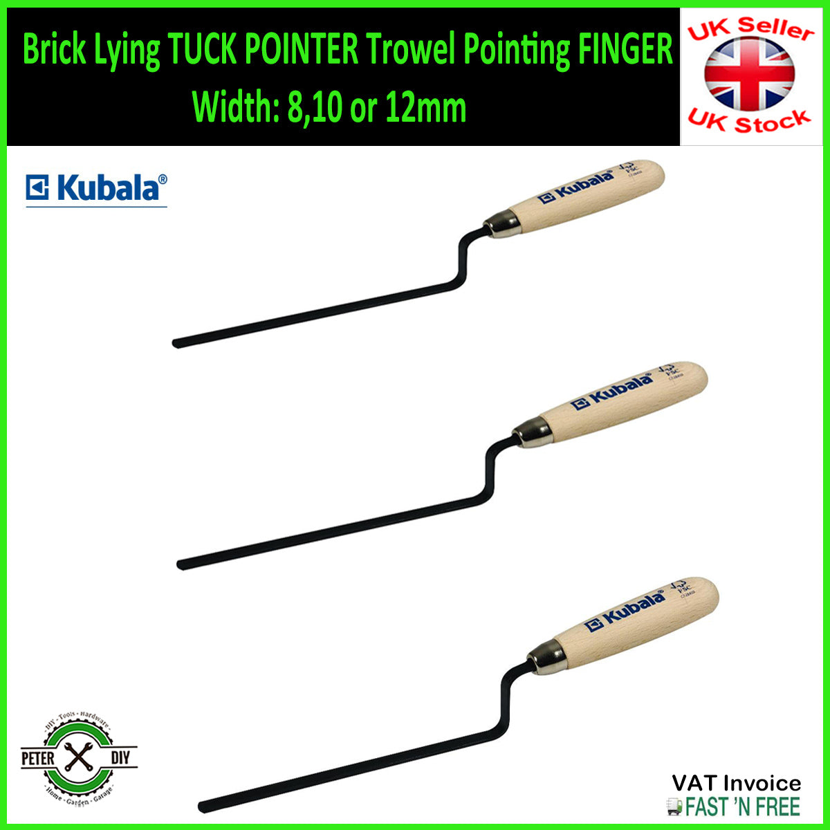 Brick Lying TUCK POINTER Trowel Pointing FINGER Width: 8,10 or 12mm