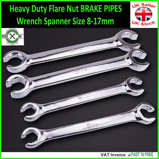 Heavy Duty Flare Nut BRAKE PIPES Wrench Spanner Size 8-17mm