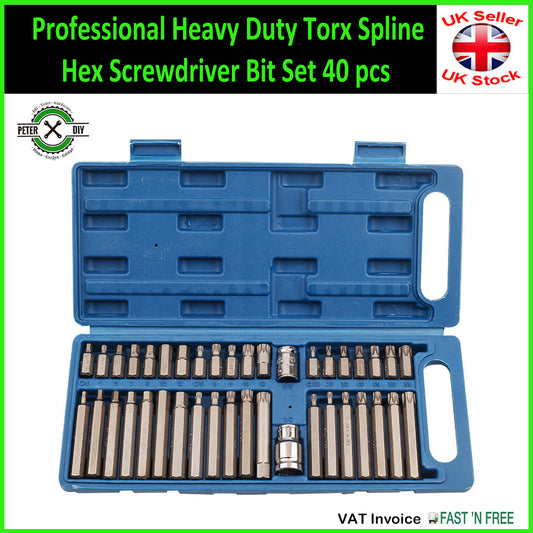 Professional Heavy Duty Torx Spline Hex Screwdriver Bit Set 40 pcs