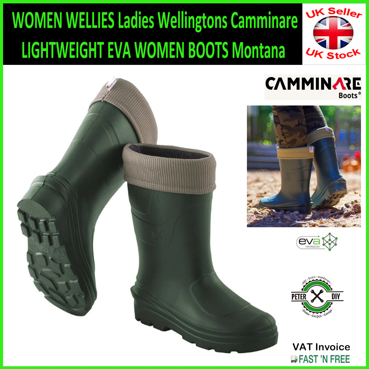 WOMEN WELLIES Ladies Wellingtons Camminare LIGHTWEIGHT EVA WOMEN BOOTS Montana