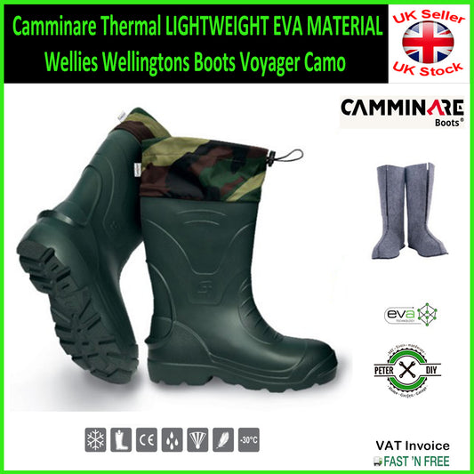 Camminare Thermal LIGHTWEIGHT EVA MATERIAL Wellies Wellingtons Boots Voyager Camo