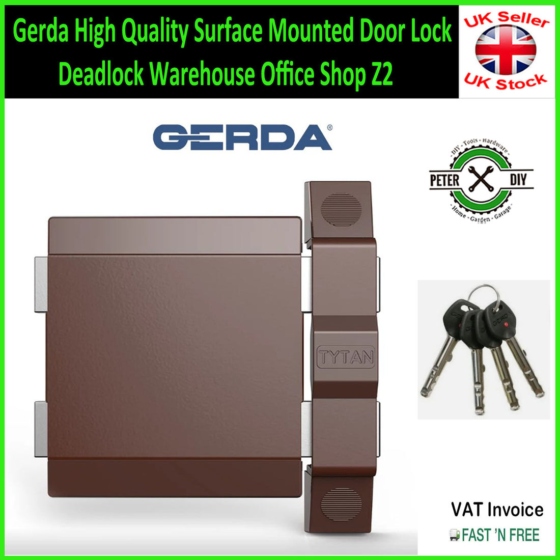 Gerda High Quality Surface Mounted Door Lock Deadlock Warehouse Office ...