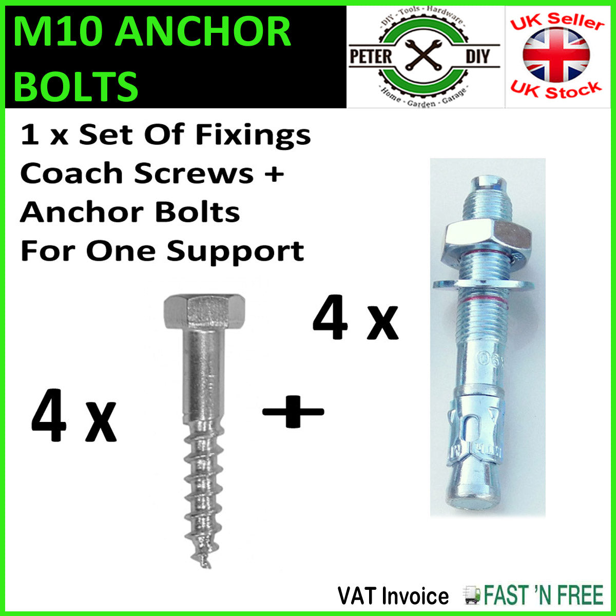 PERGOLA Post Support BOLT DOWN Heavy Duty Galvanised Fence Foot Anchor 80/100mm