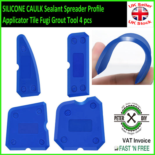 SILICONE CAULK Sealant Spreader Profile Applicator TILE GROUT FUGUE TOOL 4 PCS