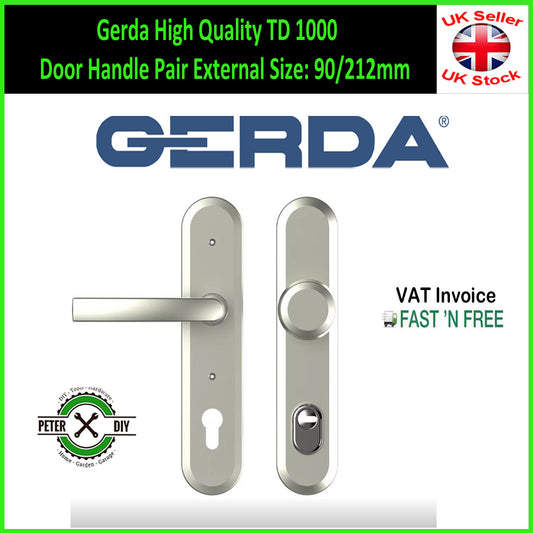 Gerda High Quality TD 1000 Door Handle Pair External Size: 90/212mm