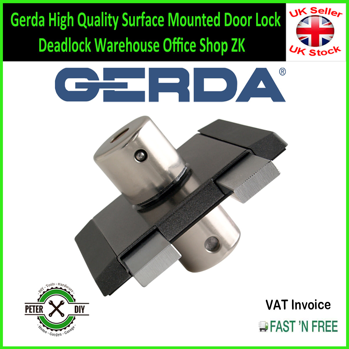 Gerda High Quality Surface Mounted Door Lock Deadlock Warehouse Office Shop ZK