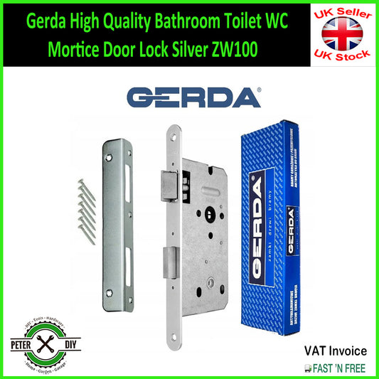 Gerda High Quality Bathroom Toilet WC Mortice Door Lock Silver ZW100