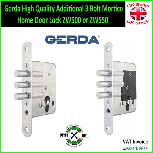 Gerda High Quality Additional 3 Bolt Mortice Home Door Lock ZW500 or ZW550