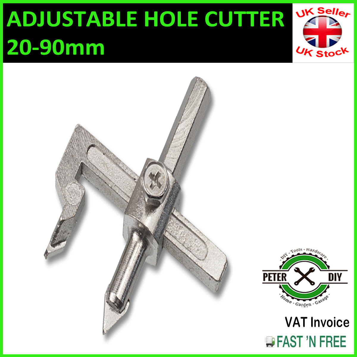 ADJUSTABLE HOLE CUTTER Circle Round Drill Bit Ceramic Tiles Circular 20-90mm