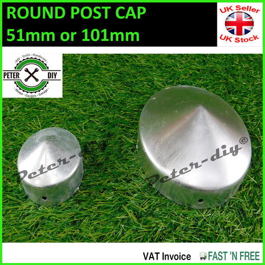 ROUND Pyramid Silver GALVANISED Fence POST CAP CAPS Cover Top