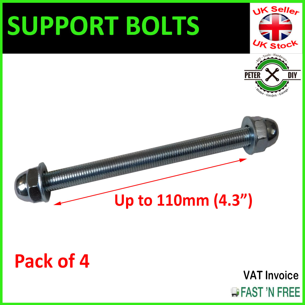 Heavy Duty Galvanised "Internal" Post Support Foot Thickness: 8mm Height: 335mm