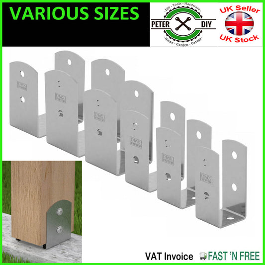 Galvanised Bolt Down BASE POST SUPPORT Foot PERGOLA Base Brackets 45-101 mm