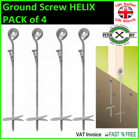 Ground Screw HELIX Galvanised Heavy Duty Anchor Playhouse Trampoline 460x100mm