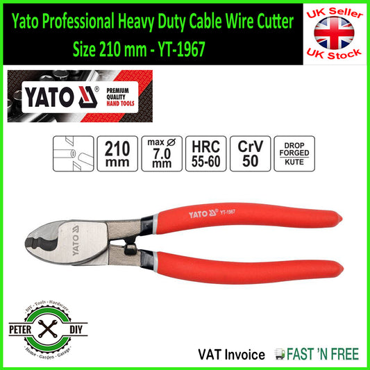 Yato Professional Heavy Duty Cable Wire Cutter Size 210 mm - 9" YT-1967