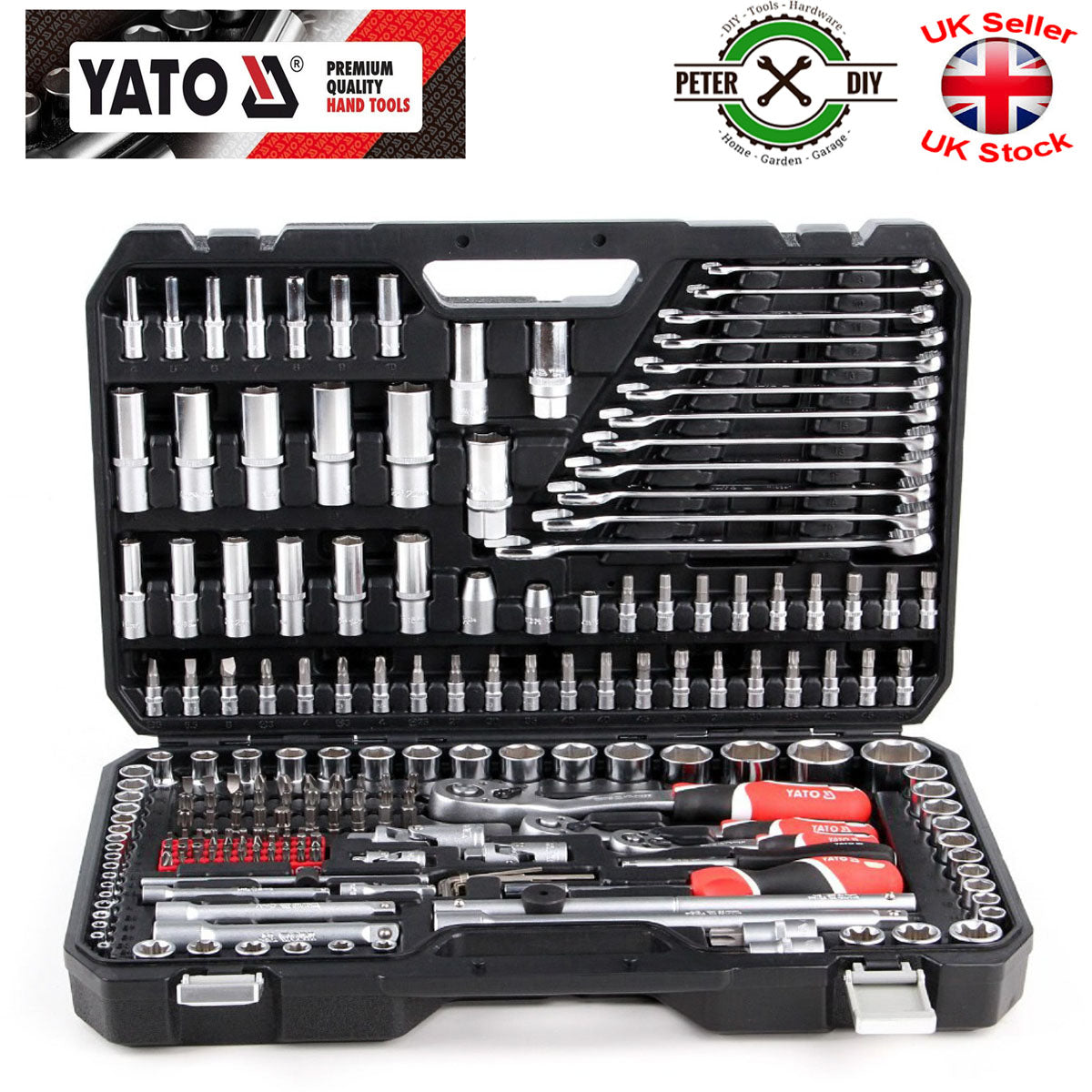 SOCKET SET RATCHET Yato Professional 216 pcs 1/2 1/4 3/8 Tools Toolbox YT-38841