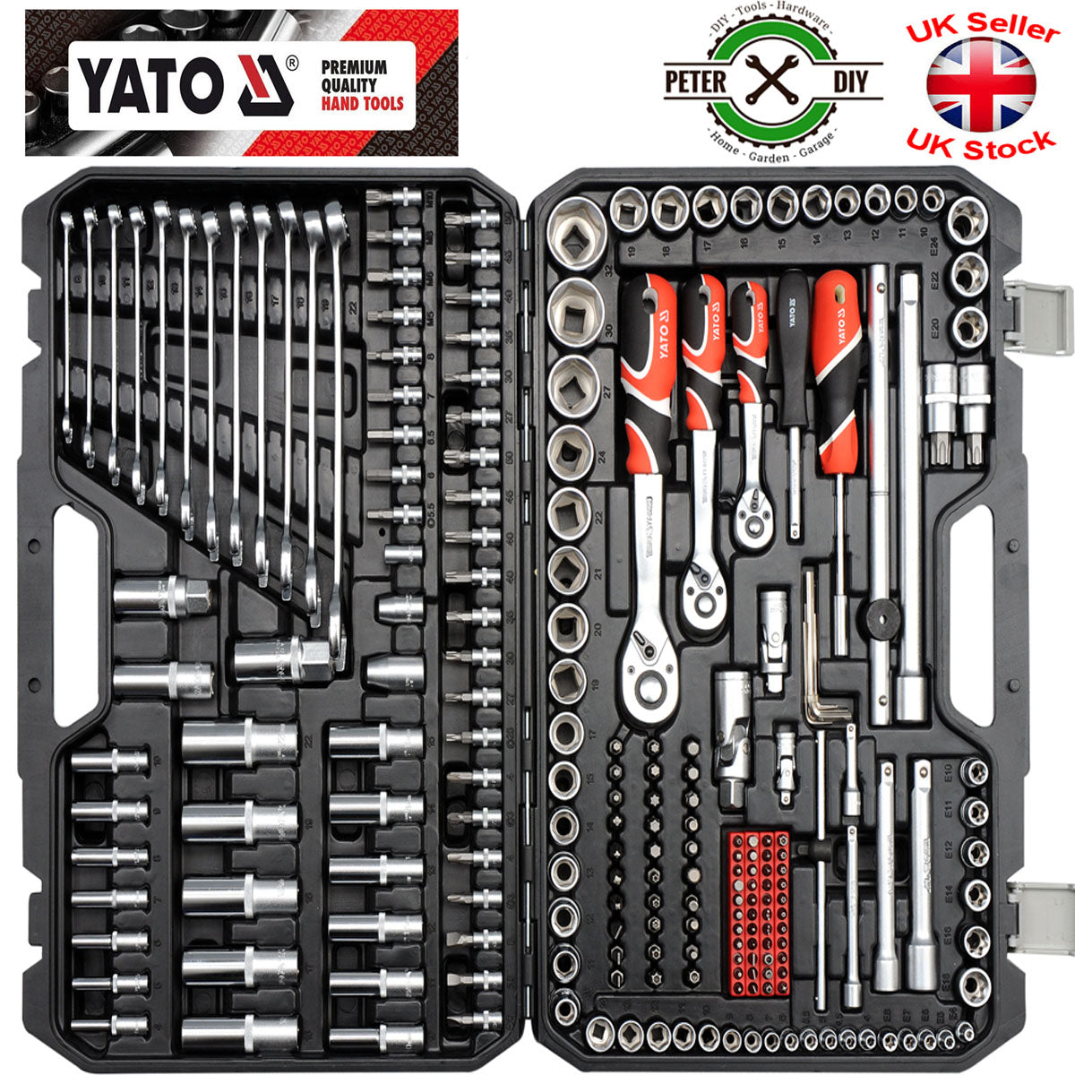 SOCKET SET RATCHET Yato Professional 216 pcs 1/2 1/4 3/8 Tools Toolbox YT-38841